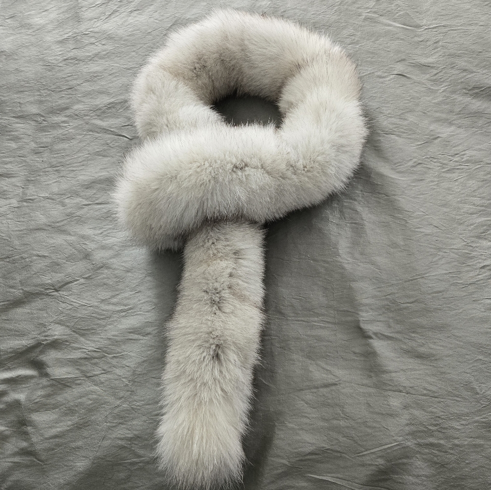 Genuine Silver Fox Fur Infinity Scarf